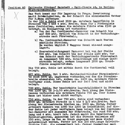 Список 48 соляных шахт для захоронения «сокровищ Рейха». Март 1944 г.