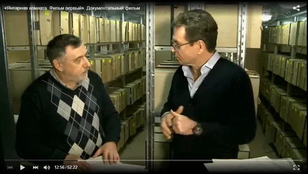 Кадр из 2-х серийного фильма «Янтарная комната». Т/к «Останкино» – Первый канал. 2015 г.